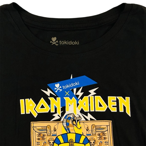 Iron Maiden Tokidoki Women’s Black Shirt Adios Egyptian Pyramid Tee Top Rare NWT - Picture 4 of 5